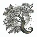 Right arm tattoo which will contains tree of live, and Name Kiara tattoo design idea
