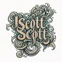 The name "Scott" in a graffiti font tattoo tattoo design idea