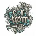 The name "Scott" in a graffiti font tattoo tattoo design idea