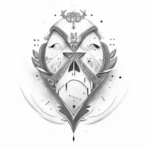 Mommoth in a primitive style, proto-germanic style tattoo design idea