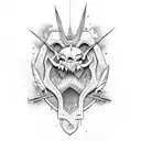 Mommoth in a primitive style, proto-germanic style tattoo design idea