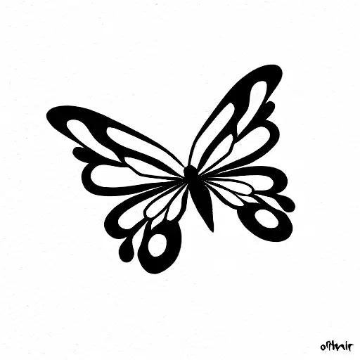 cartoon butterfly and bee tattoo design idea