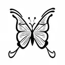 two names in script with a butterfly in between  tattoo design idea