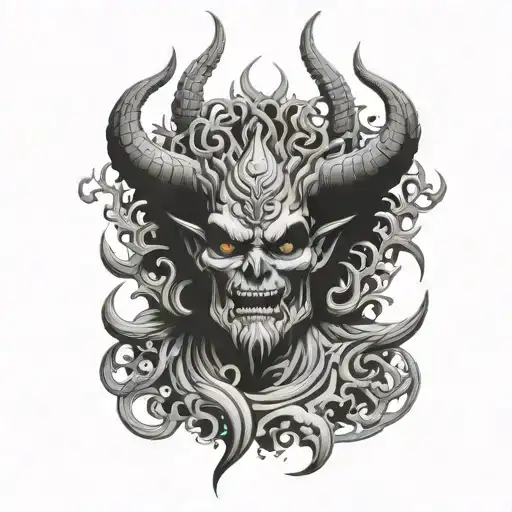 god of hell tattoo design idea