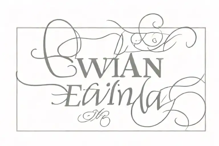 Evan name tattoo name only signature font tattoo design idea