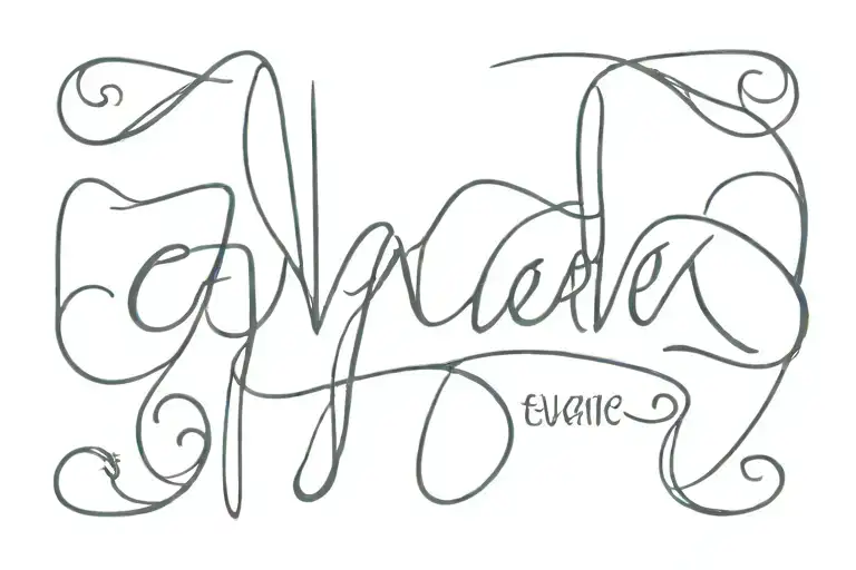 Evan name tattoo name only signature font tattoo design idea