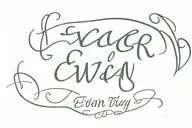 Evan name tattoo name only signature font tattoo design idea