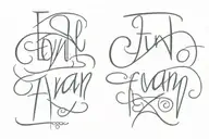 Evan name tattoo name only signature font tattoo design idea