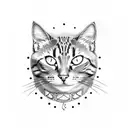 black eyes cat tattoo design idea