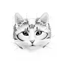 black eyes cat tattoo design idea