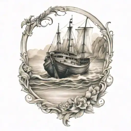 boat love marriage  tattoo design idea