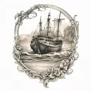 boat love marriage  tattoo design idea