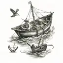 boat love marriage  tattoo design idea