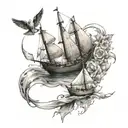 boat love marriage  tattoo design idea