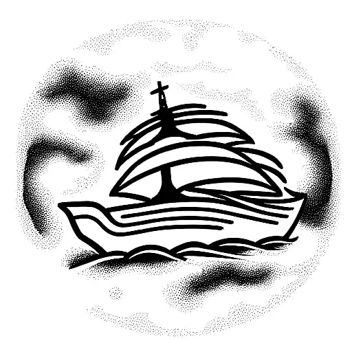 the ship to Orbis from Maple Story tattoo design idea