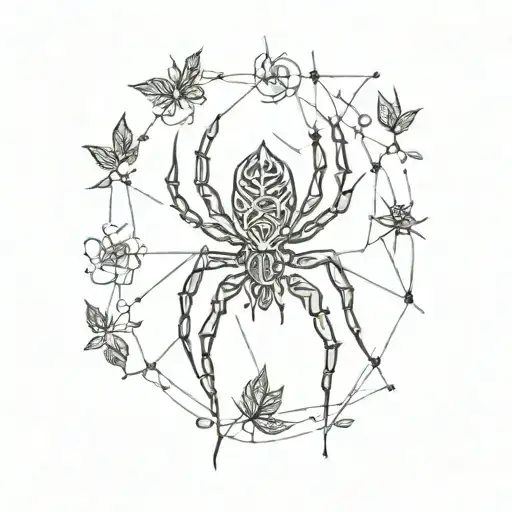 spiders and marijuana tattoo design idea
