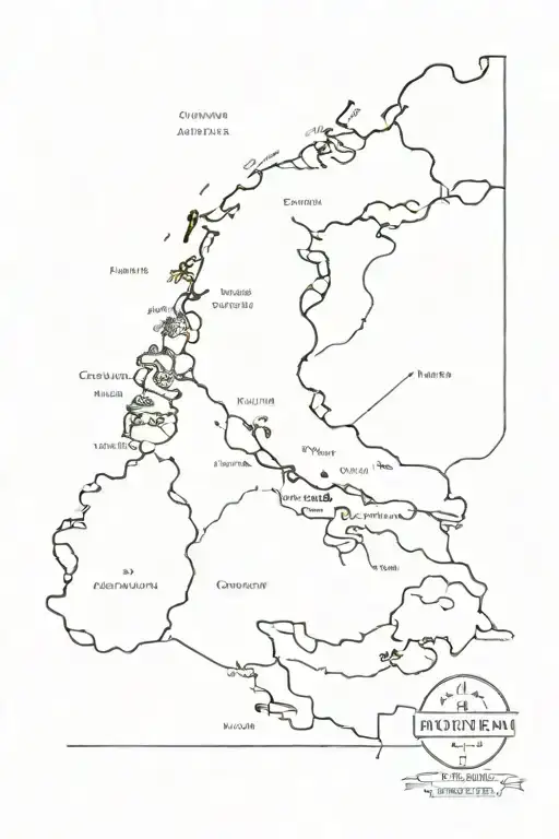 Costa Rica and Europe map incorporated tattoo design idea