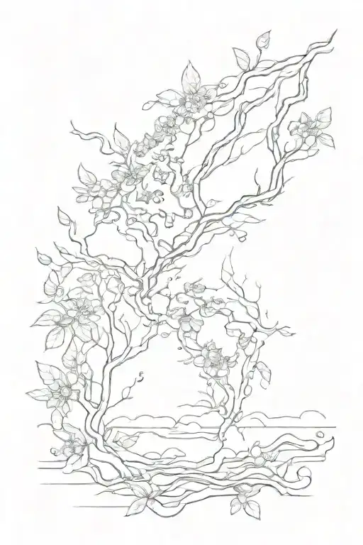 Costa Rica and Europe intertwined with branches tattoo design idea