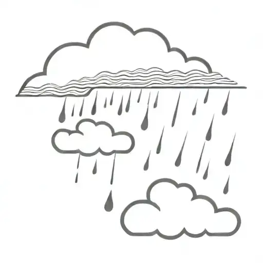 fine line rain cloud with rain cloud tattoo design idea