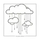 fine line rain cloud with rain cloud tattoo design idea