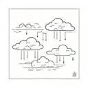 fine line rain cloud with rain cloud tattoo design idea