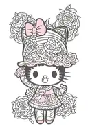 kuromi hello kitty tattoo design idea