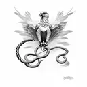 eagle with a snake in its mouth wraped around it tattoo design idea