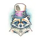 steampunk racoon tattoo design idea