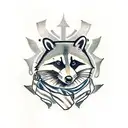 steampunk racoon tattoo design idea