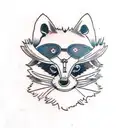 steampunk racoon tattoo design idea