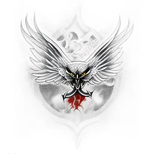 three eyed viking crow  tattoo design idea