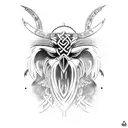 three eyed viking crow  tattoo design idea