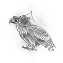 three eyed viking crow  tattoo design idea