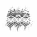 Three wise monkeys under each other tattoo design idea