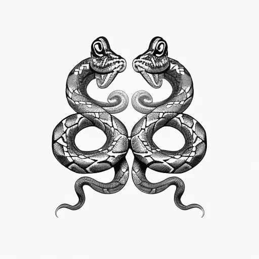 make snakes look more like snakes and their heads further apart tattoo design idea