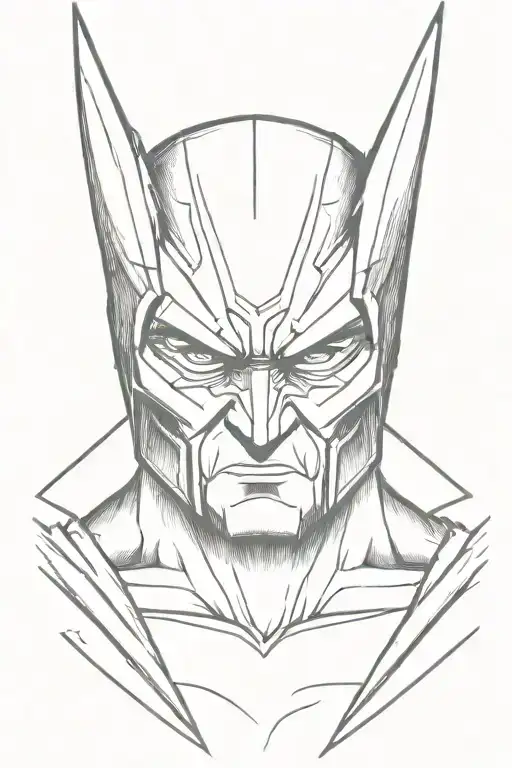 wolverine samurai mask tattoo design idea