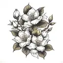 magnolia flowers tattoo design idea
