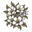 magnolia flowers tattoo design idea