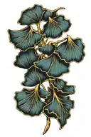 ginkgo leaves with gold tattoo design idea