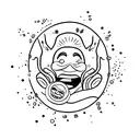 Theatrical happy and sad mask behind  tattoo design idea