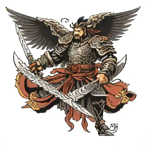 warrior in chinese chinese chinese tattoo design idea