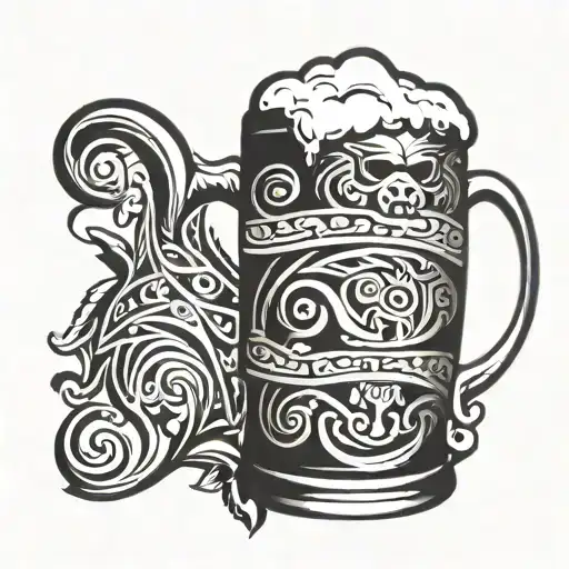 beer mug tattoo design idea