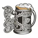 beer mug tattoo design idea