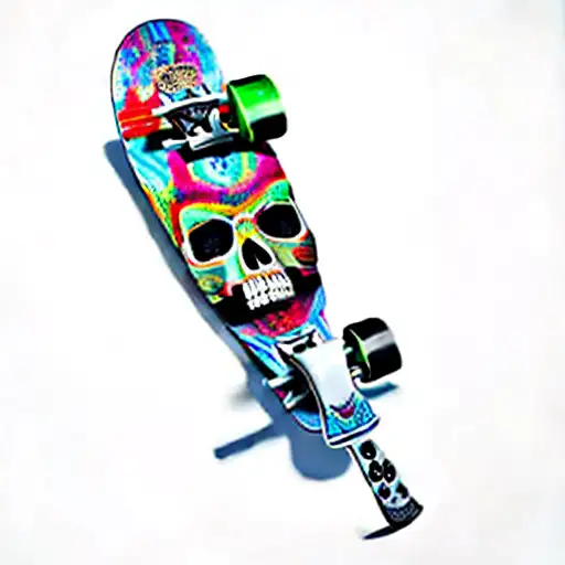 a skull on a skateboard tattoo design idea