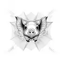 flying pig tattoo design idea