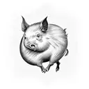flying pig tattoo design idea