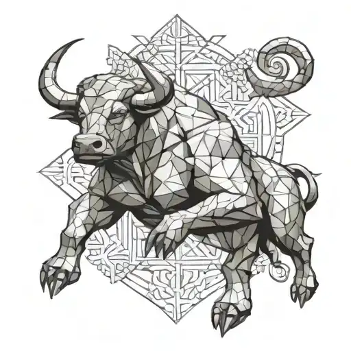 Bull bodybuilder on the throne made tattoo design idea