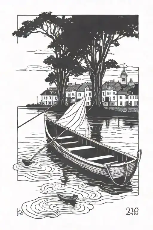 Row Boat  Need the dates 08,02,2024 and 24,04,2011 tattoo design idea