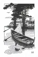 Row Boat  Need the dates 08,02,2024 and 24,04,2011 tattoo design idea