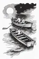 Row Boat  Need the dates 08,02,2024 and 24,04,2011 tattoo design idea